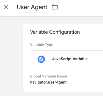 JavaScript Variable form screenshot