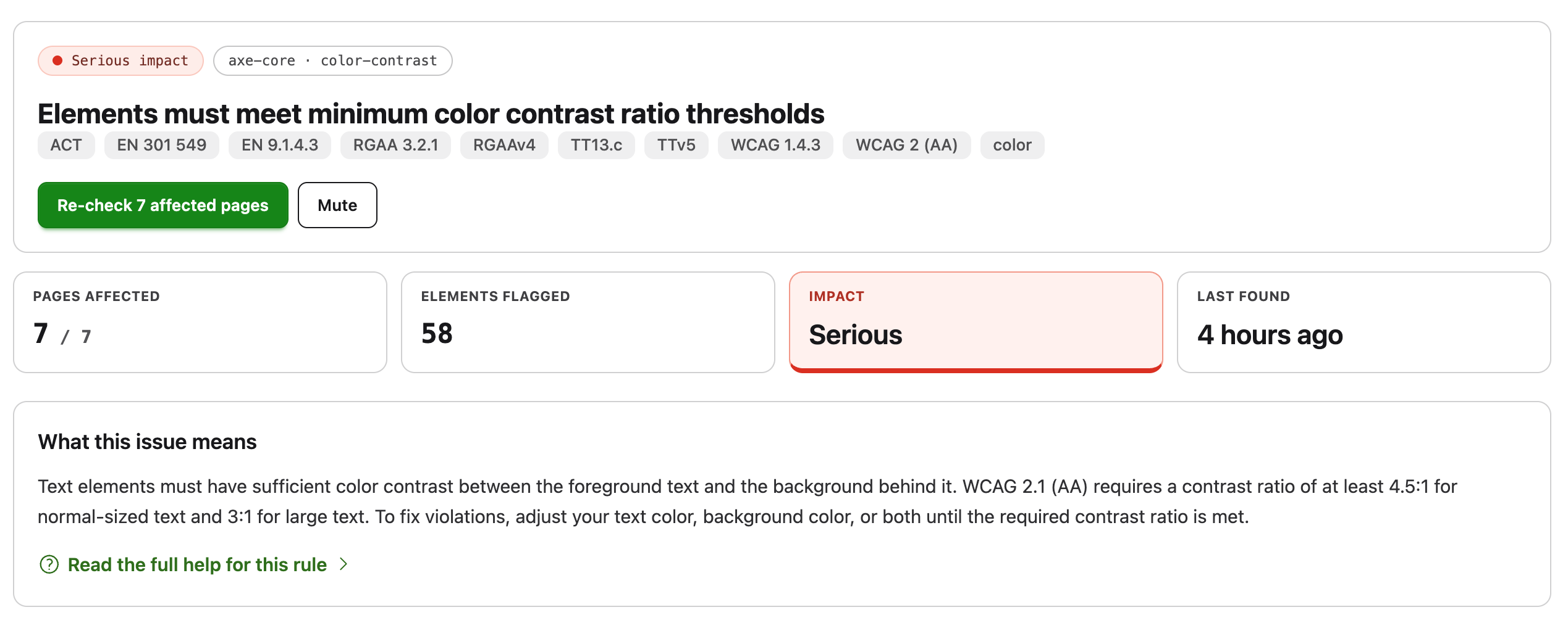 Common issue header and summary
