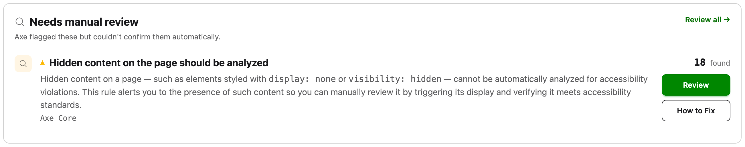 Manual review section