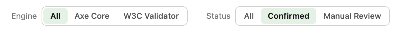 Engine and status filters